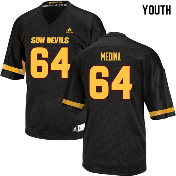 Youth #64 Eddie Medina Arizona State Sun Devils College Football Jerseys Sale-Black